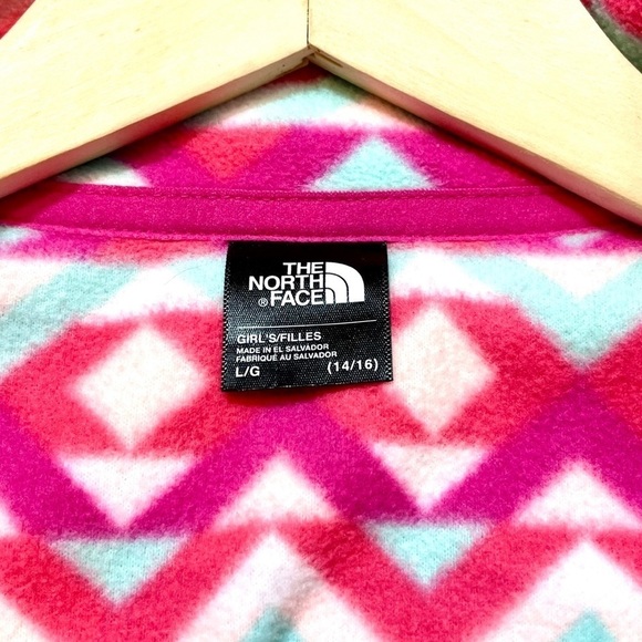 NWOT The North Face Girl’s Tundra Fleece Aztec Print Pullover - Picture 2 of 4